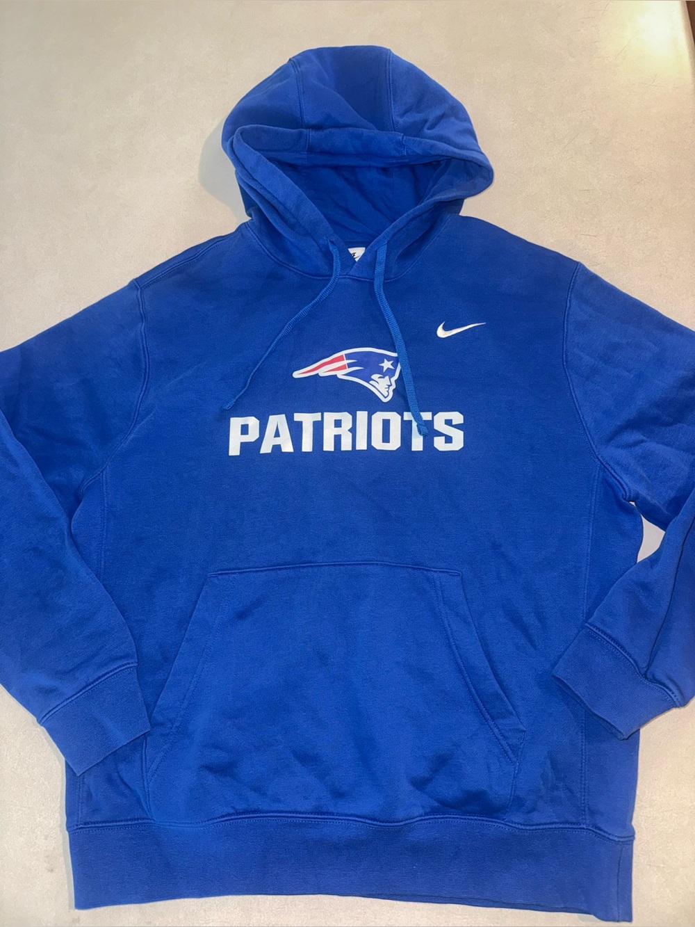 Nike New England Patriots Hoodie Mens Large L Blue Football NFL